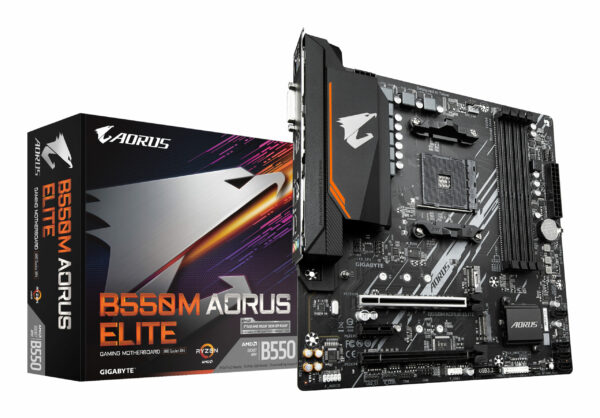 GIGABYTE B550M AORUS ELITE AM4 DDR4 2xM.2 4xSATA HDMI DVI mATX MB DS STOCK REFURBISHED (P)”TPN – B550M AORUS ELITE”